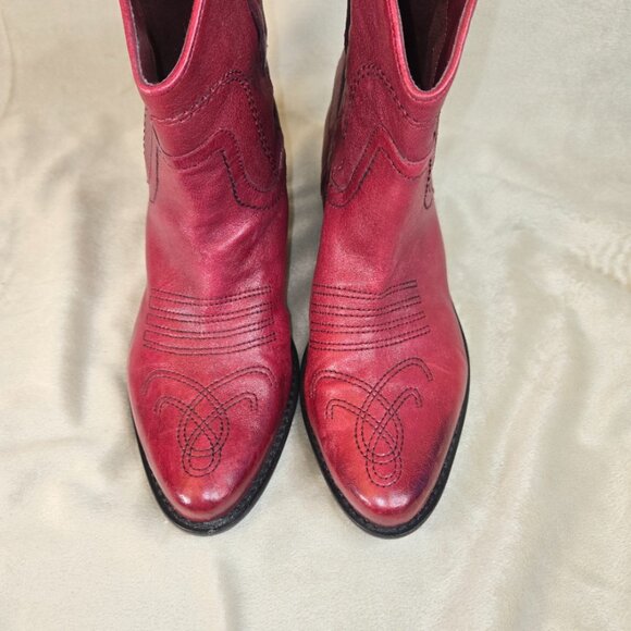 FRANCO SARTO ANKLE COWBOY BOOTS IN RED SIZE WOMEN'S US 7.5 - Picture 7 of 10